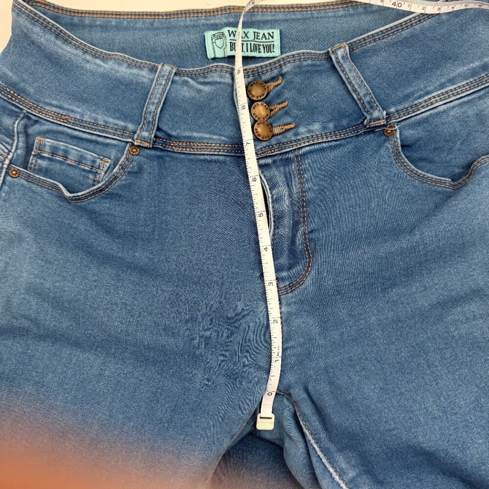 Wax Jean Medium Wash Skinny Jeans | Butt, I Love You! | Size 13 - Picture 6 of 9